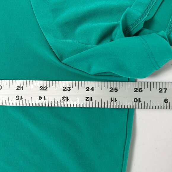 Susan Graver Essentials Liquid Knit Top Size 2X Green Short Sleeve A213552 - Picture 8 of 11